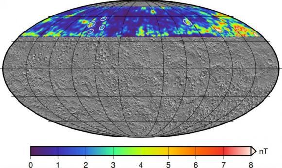 No gráfico, os pesquisadores circularam a localização das crateras usadas no estudo (Imagem: AGU)