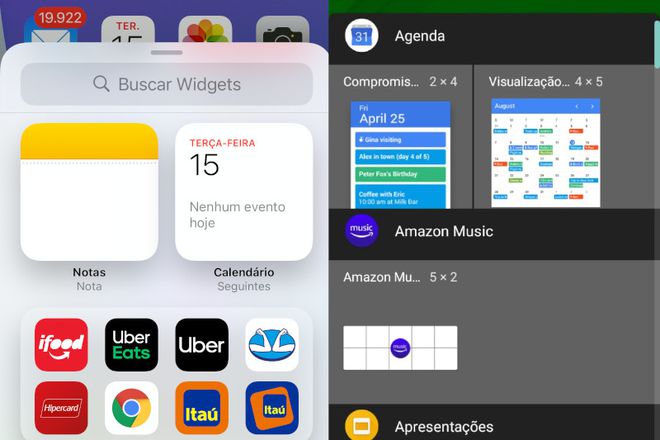 Agora o iOS 14 possui widgets na tela inicial, como o Android (Imagem: Matheus Bigogno/Canaltech)