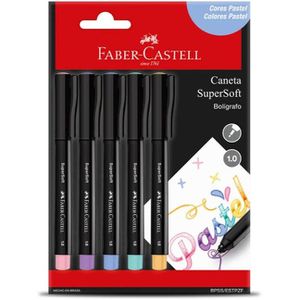 Faber-Castell CANETA SUPERSOFT PEN 1.0MM PASTEL - CTL 5 UNI, Modelo:BPSS/ESTPZF