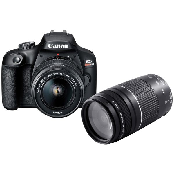 Câmera Digital Canon Semiprofissional - EOS Rebel T100 + Lente Zoom Telefoto 75-300mm