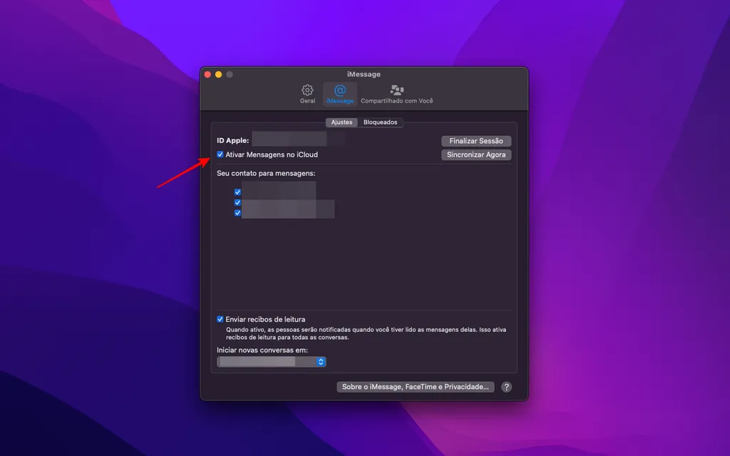 Ative as Mensagens do iCloud no Mac para ver conversas do iMessage no computador (Captura de tela: Thiago Furquim/Canaltech)
