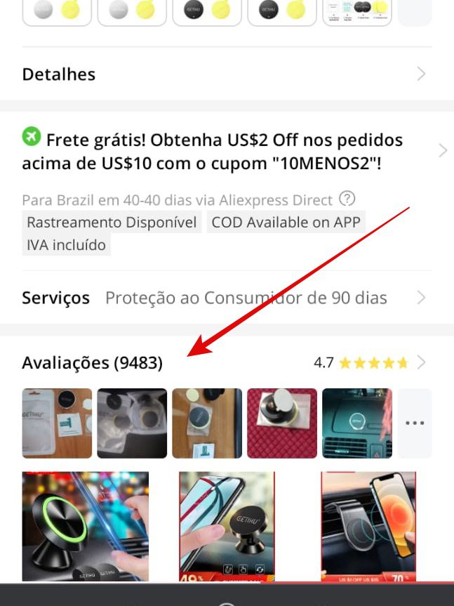 Lembre-se sempre de ver as avaliações dos usuários antes de comprar algum produto no AliExpress (Imagem: Guadalupe Carniel/Captura de tela)