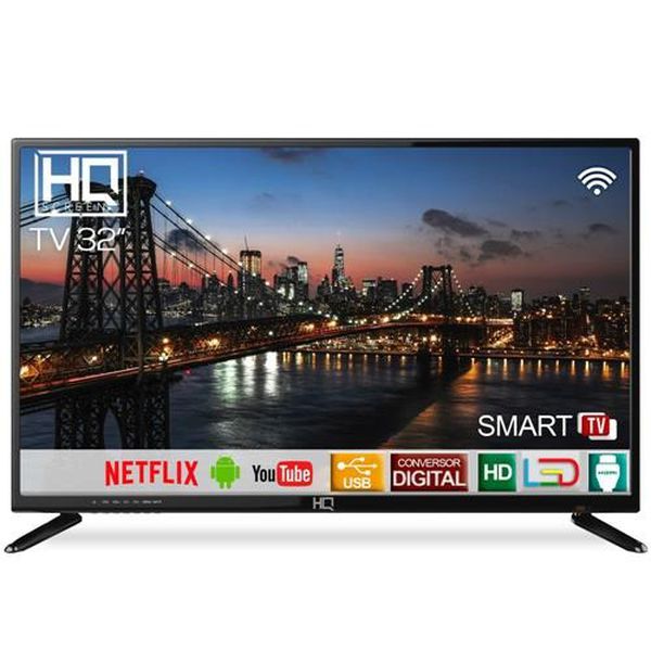 Smart TV LED 32" HD HQ HQSTV32NP Netflix Youtube 2 HDMI 2 USB Wi-Fi [À VISTA]