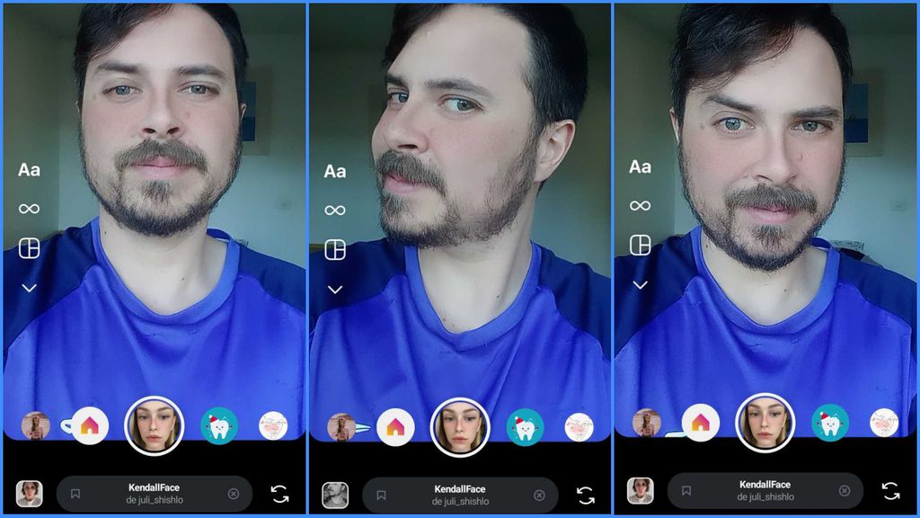 O KendallFace é um filtro do Instagram que simula maquiagem carregada (Imagem: Captura de tela/Fabrício Calixto/Canaltech)