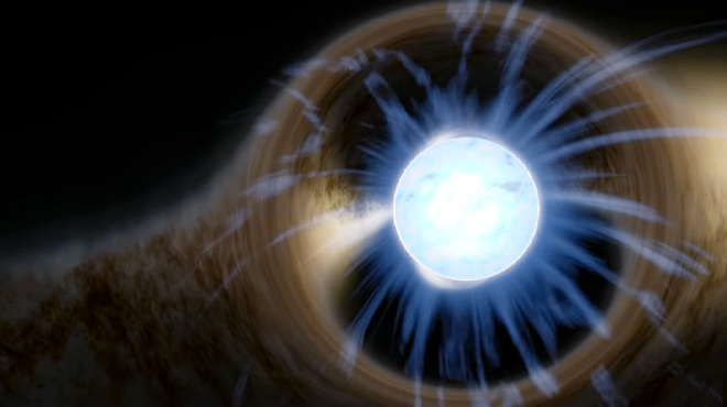 Ilustração de uma estrela de nêutrons (Imagem: Reprodução/Raphael.concorde/ Daniel Molybdenum/NASA)