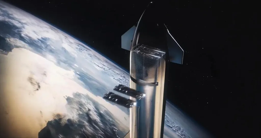 Satélites da asegunda geração da Starlink serão tão grandes que terão de ser lançados pela Starship. (Imagem: Reprodução / SpaceX)