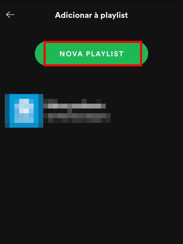 Clique em "Nova playlist" para criar uma nova playlist(Captura de tela: Matheus Bigogno)