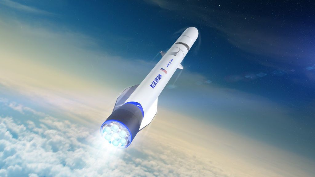Representação do foguete New Glenn (Imagem: Reprodução/Twitter/Jeff Bezos