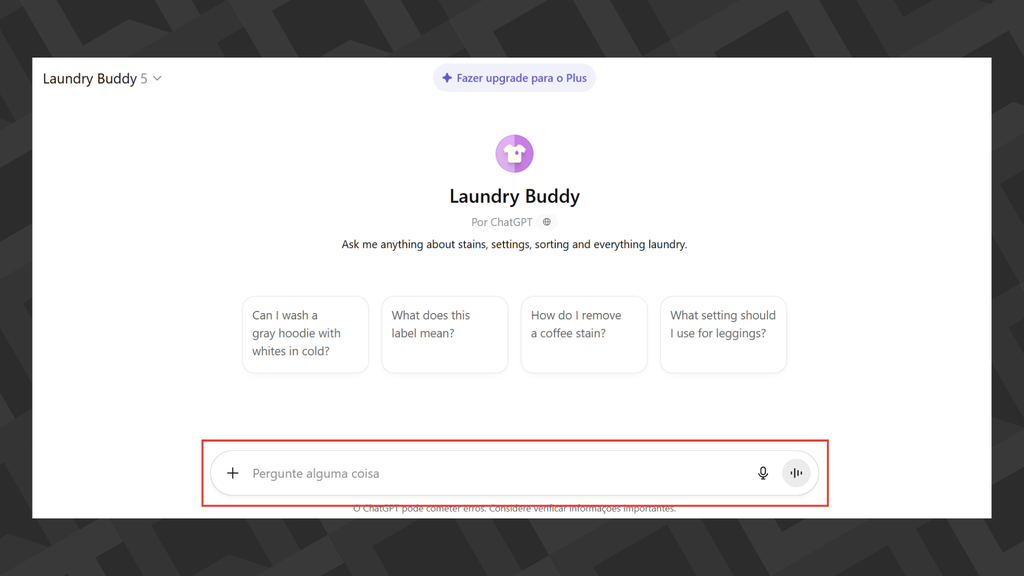 chat do GPT Laundry Buddy