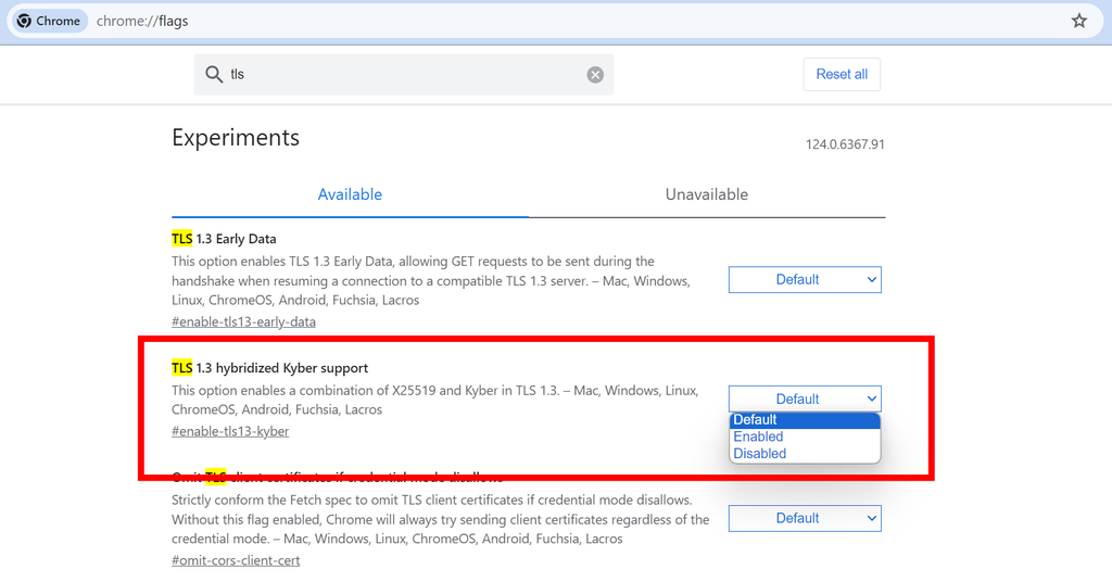 Chave “TLS 1.3 hybridized Kyber support” gera erros de acesso a sites, servidores e firewalls no Google Chrome (Imagem: Captura de tela/Guilherme Haas/Canaltech)