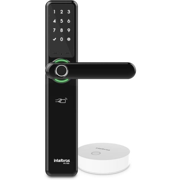 Fechadura Smart de Embutir com Maçaneta + Hub Compatível com Alexa IFR 7000+ Preto Intelbras | EXCLUSIVO AMAZON PRIME