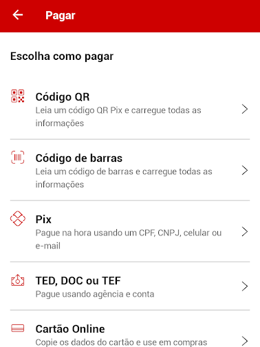 Encontre todas as formas de pagamento no app (Imagem: André Magalhães/Captura de tela)