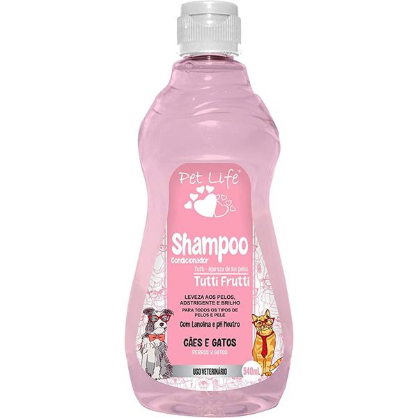 Shampoo Pet Life Tutti-Frutti Cães e Gatos 500mL