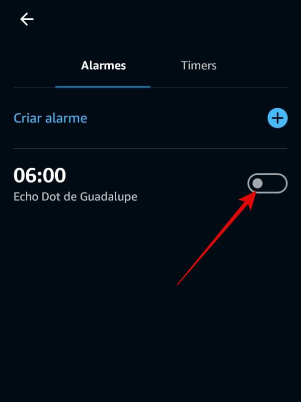 Para ativar ou desativar alarmes basta deslizar a chave ao lado do horário definido (Imagem: Guadalupe Carniel/Captura de tela)