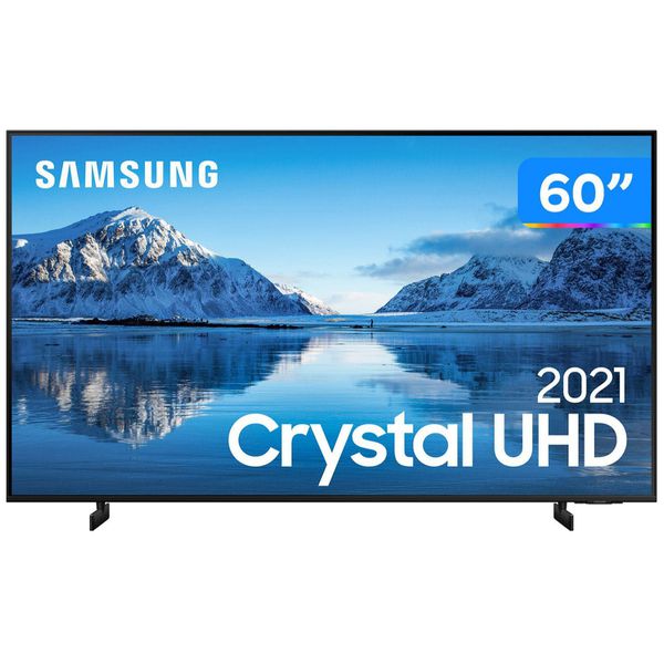 Smart TV 60” Crystal 4K Samsung 60AU8000 Wi-Fi - Bluetooth HDR Alexa Built in 3 HDMI 2 USB [APP + CLIENTE OURO]