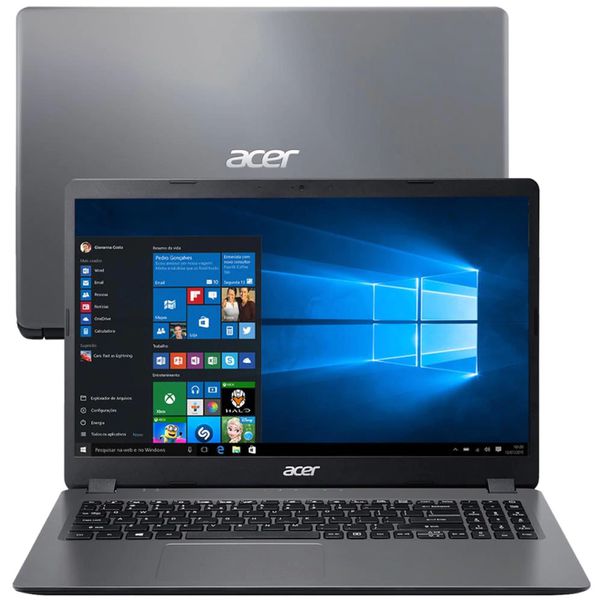 Notebook Acer Core i5-10210U 4GB 256GB SSD Tela 15.6” Windows 10 Aspire 3 A315-54-561D