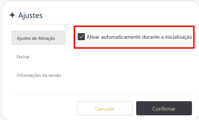 Marque a opção "Ativar automaticamente durante a inicialização - (Captura: Canaltech/Felipe Freitas)