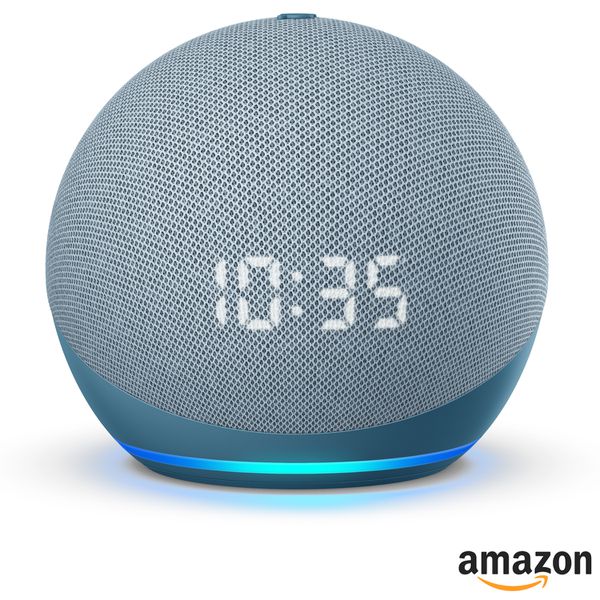 Echo Dot (4ª geração) Smart Speaker Amazon com Relógio e Alexa Azul