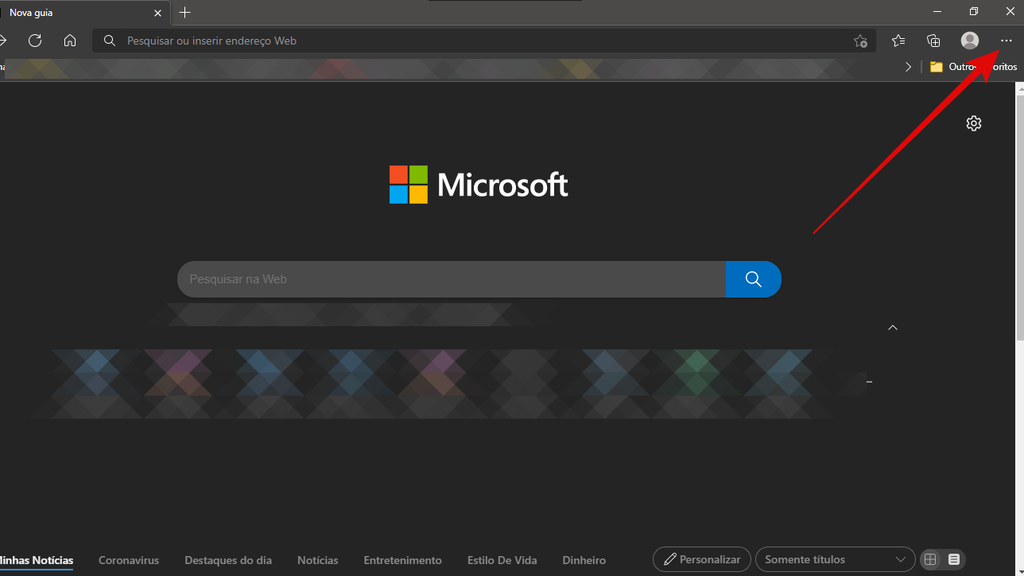 Acesse as Configurações do Microsoft Edge (Imagem: Guadalupe Carniel/Captura de tela)