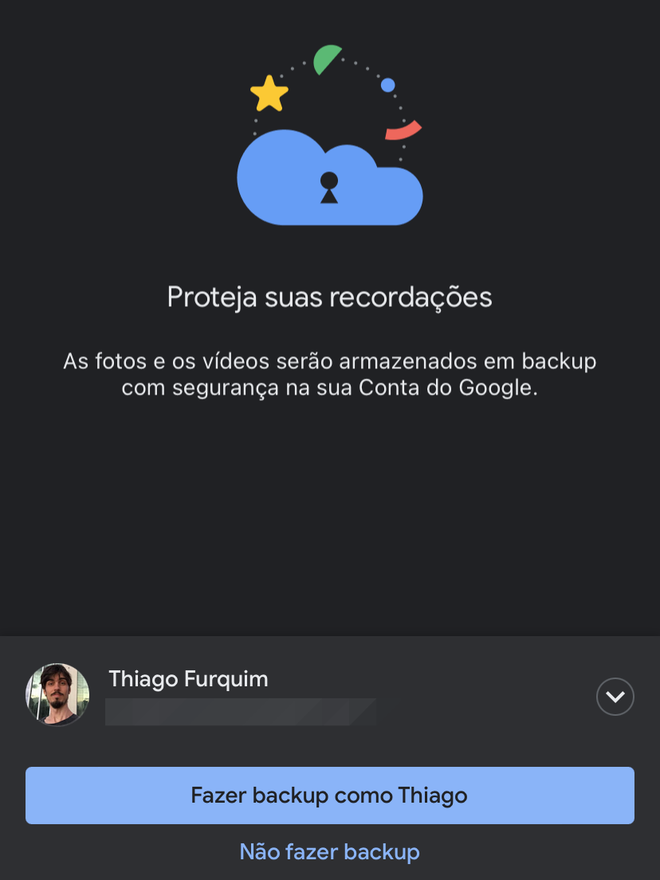 No iPhone, você pode facilmente importar as imagens do app Fotos para o Google Fotos no app - Captura de tela: Thiago Furquim (Canaltech)