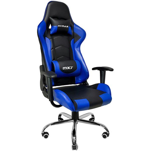 Cadeira Gamer Mymax Mx7 Giratória Preta/Azul [À VISTA]