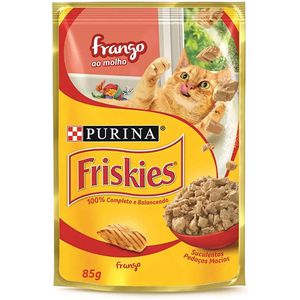 Nestlé Purina Friskies Ração Úmida Para Gatos Adultos Frango Ao Molho 85g