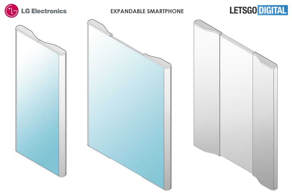 Funcionamento do conceito de smartphone com tela retráril da LG (Imagem: Let's Go Digital)