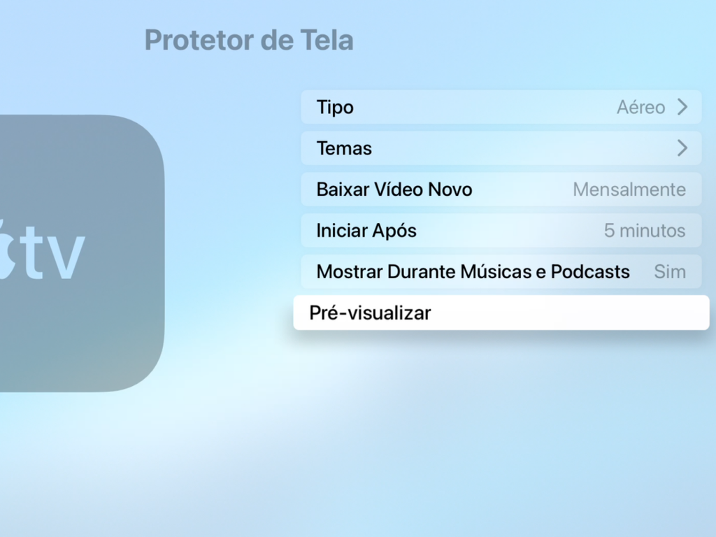 Em "Pré-visualiza", veja as modificações que você escolheu para a Apple TV - Captura de tela: Thiago Furquim (Canaltech)