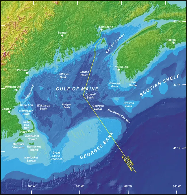 Destaque para a região do Golfo do Maine (Imagem: Reprodução/NOAA)