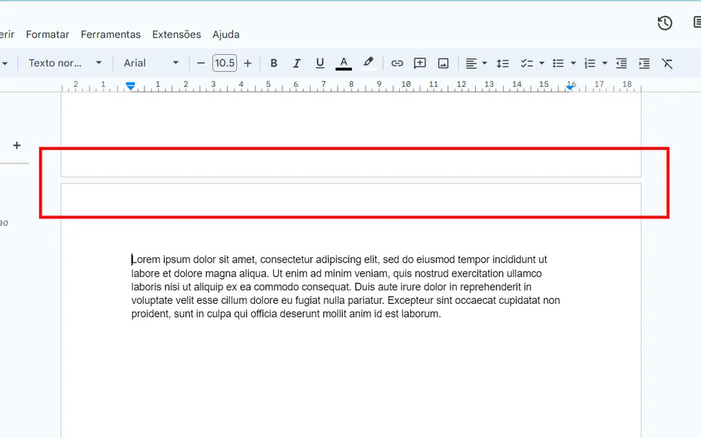 Apague o espaço para remover uma quebra de página (Imagem: Captura de tela/André Magalhães/Canaltech)