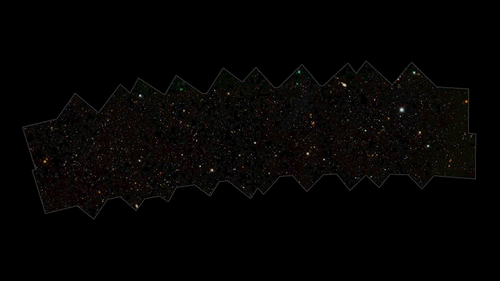 A animação mostra a região conhecida como "Extended Groth Strip", em uma nova foto do Hubble (Imagem: Reprodução/NASA/STScI/Harry Teplitz (Caltech/IPAC)