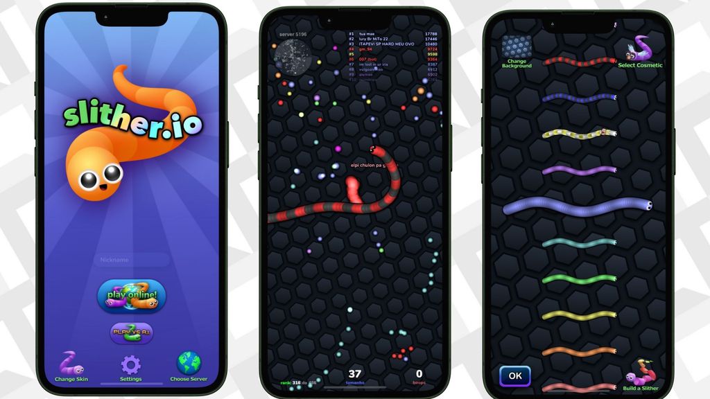 Jogo slither io captura de tela