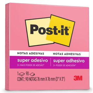 Post-it, 3M, Post-It, Bloco de Notas Adesivas, 76 mm x 76 mm, 90 folhas - Pink
