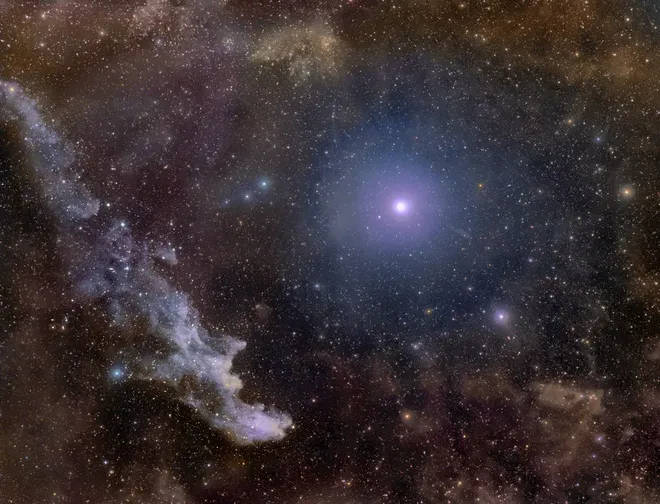 Luz da estrela Rigel refletida na poeira da Nebulosa da Cabeça da Bruxa (Imagem: Reprodução/Rogelio Bernal Andreo / NASA)