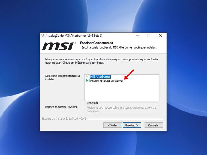 Baixe e instalr o MSI Afterburner (Captura de tela: Matheus Bigogno)