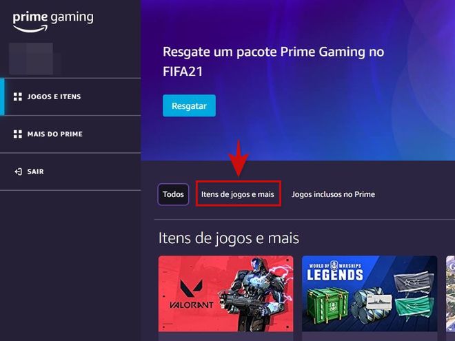 Para conhecer os benefícios da Amazon Prime, basta tocar na aba "Mais do Prime", à esquerda da tela. (Imagem: Kris Gaiato/Captura de tela)