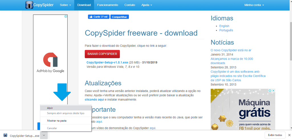 Como usar o CopySpider para detectar plágio /Captura de tela: Ariane Velasco