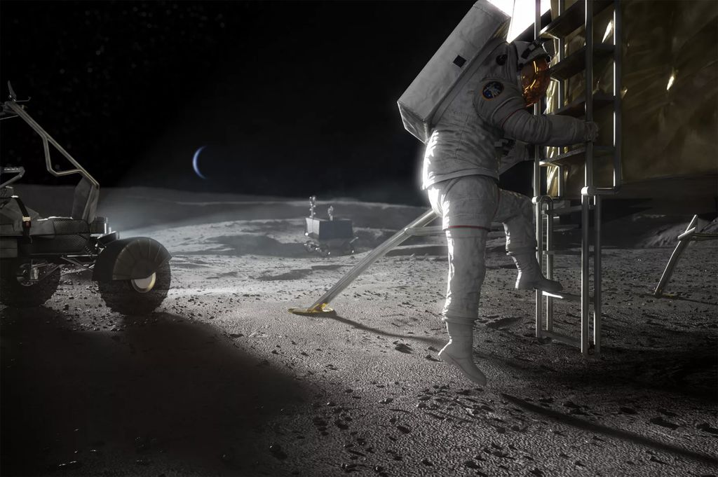 Durante o programa, a NASA tem planos para os astronautas realizarem atividades extraveiculares na Lua (EVA)(Imagem: Reprodução/NASA)
