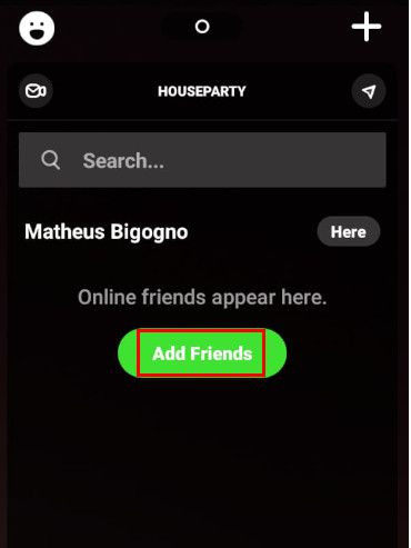Com o aplicativo aberto, clique em "Add Friends" para iniciar alguma chamada (Captura de tela: Matheus Bigogno)
