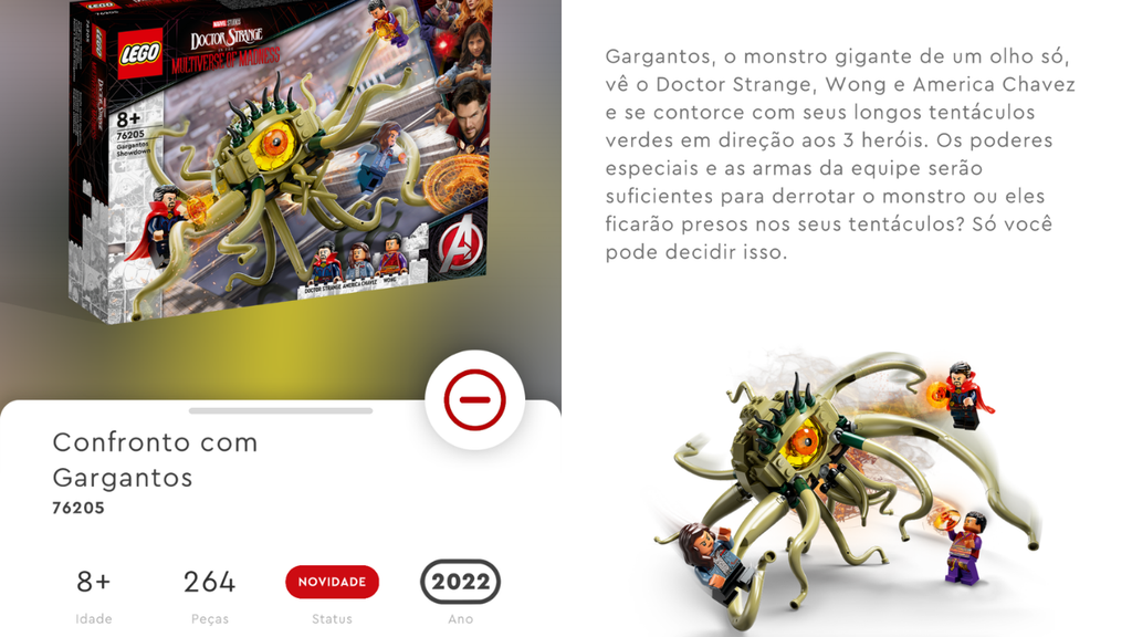 Descrição do produto faz referência a Gangantos, que é outro personagem nos quadrinhos da Marvel (Captura de tela: Durval Ramos/Canaltech) 