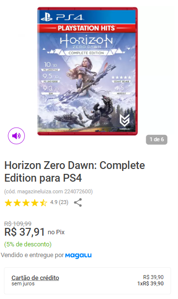 Jogo Horizon Zero Dawn - Complete Edition - Ps4 - Física