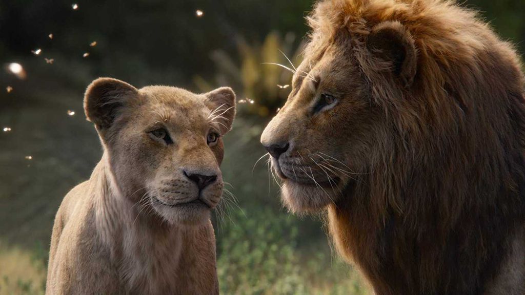 Nala e Simba no remake de O Rei Leão