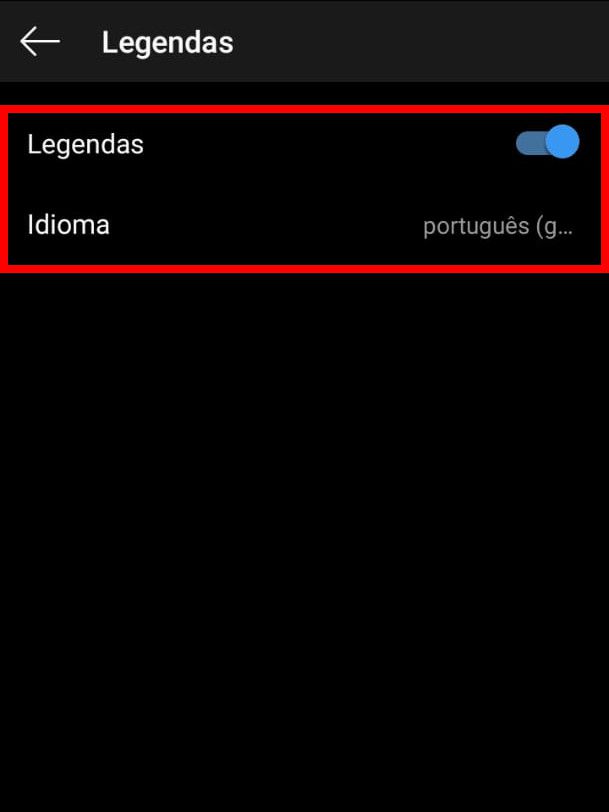 Habilite a opção “Legendas” (Android), ou “Legendas geradas automaticamente” (iOS) (Captura de tela: Matheus Bigogno)