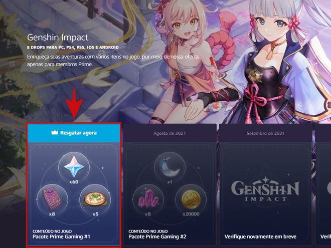 Genshin Impact Brasil, quem tiver conta no  prime agora pode ganhar  prêmios no genshin