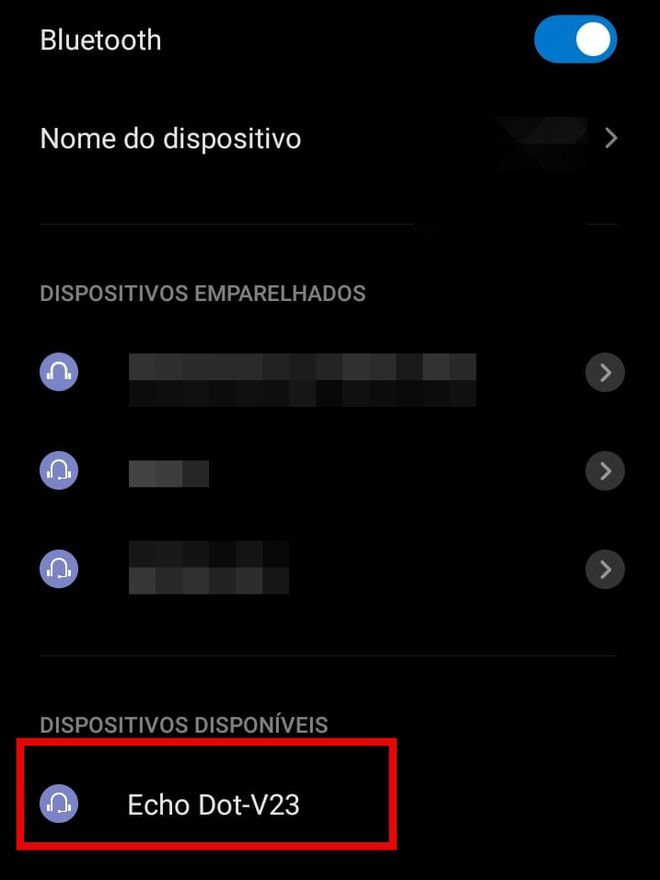 No seu celular, procure o aparelho para conectá-lo via bluetooth (Imagem: Guadalupe Carniel/Captura de tela)