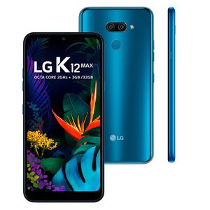 Smartphone LG K12 Max Azul 32GB Tela 6.26" Câmera Traseira Dupla com Inteligência Artificial Android 9.0 Processador Octa Core e 3GB RAM