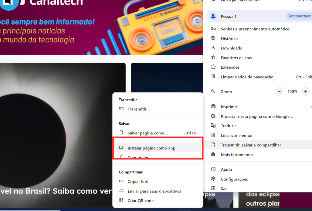 Use o recurso no Chrome (Imagem: Captura de tela/André Magalhães/Canaltech)