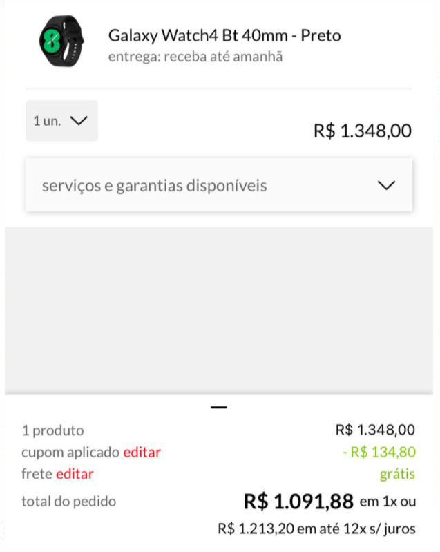 Galaxy Watch4 BT 40mm - Preto