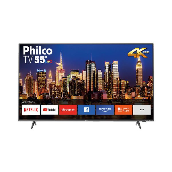 Smart TV LED 55" Philco PTV55F62SNT Ultra HD 4K Wifi 3 HDMI 2 USB | Carrefour
