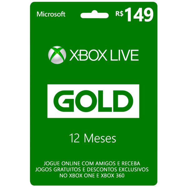 Microsoft Xbox Live Gold - 12 Meses + Chaveiro
